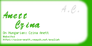 anett czina business card